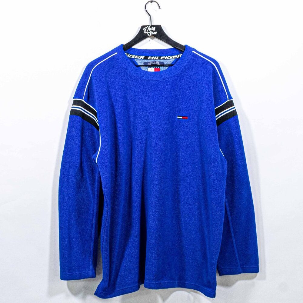 Tommy Hilfiger Fleece Pullover Sweater XL VTG 90s Streetwear Hip Hop